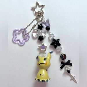 Pokemon Keychain Charm Cute Handmade Kawaii Beaded Bag Charm Gift Mimikyu